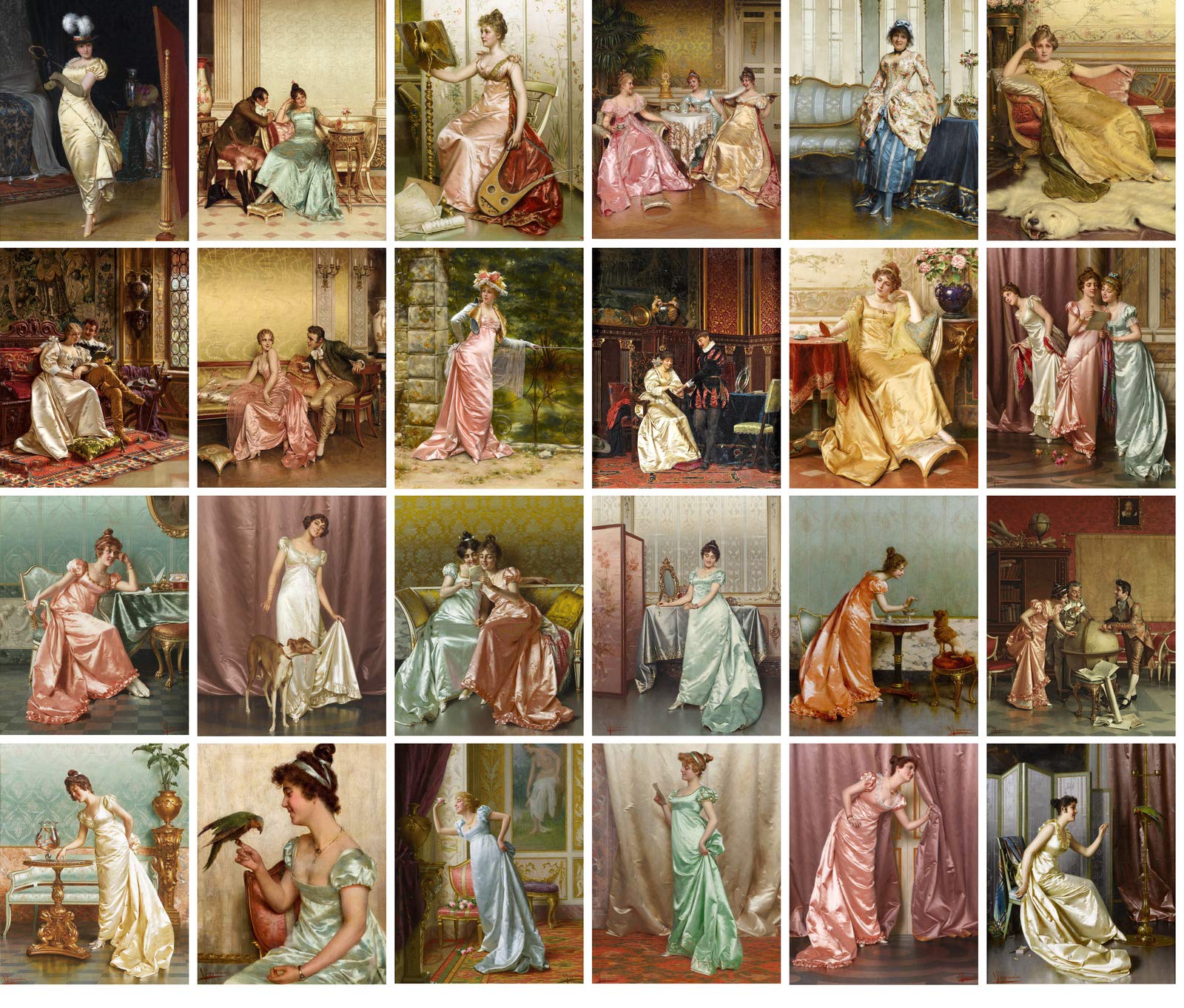 Amazon.com : PIXILUV Vintage PostCards 24 pcs VICTORIAN LADY